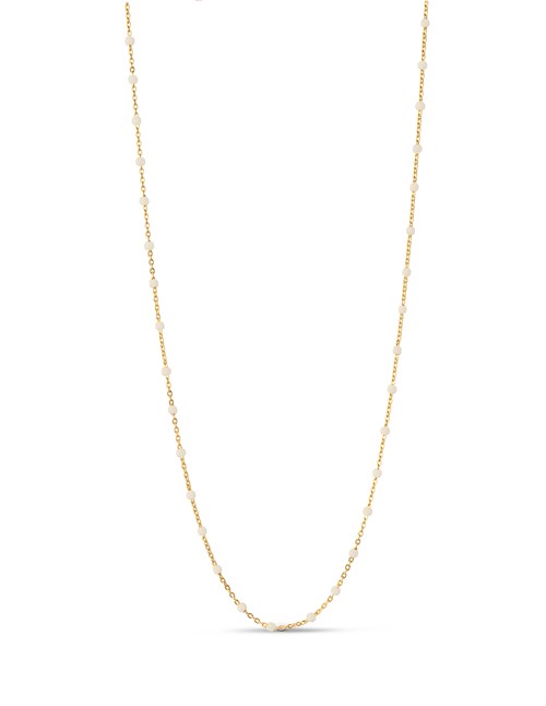 Enamel, Halskæde, Lola, Daisy, Hvid, Forgyldt